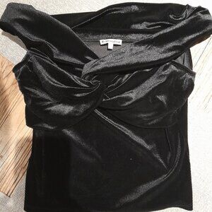 Reformation Ezlynn Knit Top Black Velvet - Size M